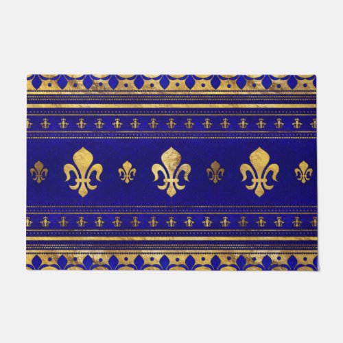 Fleur_de_lis  _ Lapis Lazuli and Gold Doormat