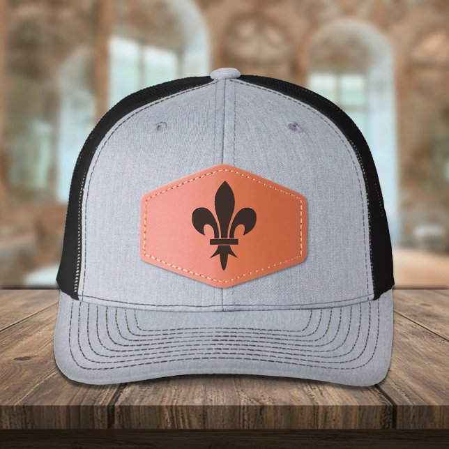 Fleur de Lis Leather Patch Hat (Fleur de Lis Leather Patch Cap)