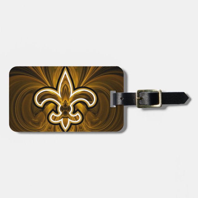 fleur de lis luggage tag (Front Horizontal)