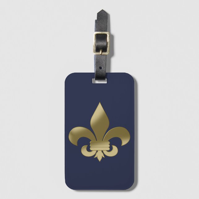 Fleur de Lis Luggage Tag (Front Vertical)