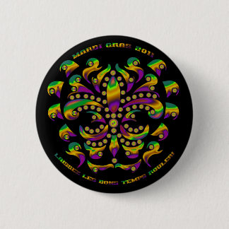 Fleur de lis Mardi Gras 2011 V-1 Button