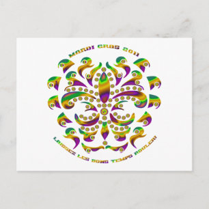 fleur de lis Mardi-Gras 2011 V-2 Postcard