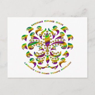 fleur de lis Mardi-Gras 2011 V-2 Postcard