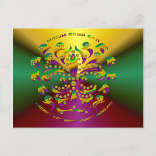 Fleur de lis Mardi-Gras 2011 V-2 Postcard