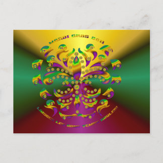 Fleur de lis Mardi-Gras 2011 V-2 Postcard