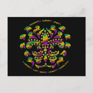 Fleur de lis Mardi-Gras 2011 V-2 Postcard