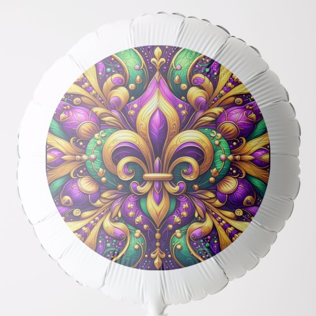 fleur de lis mardi gras balloon (Front)
