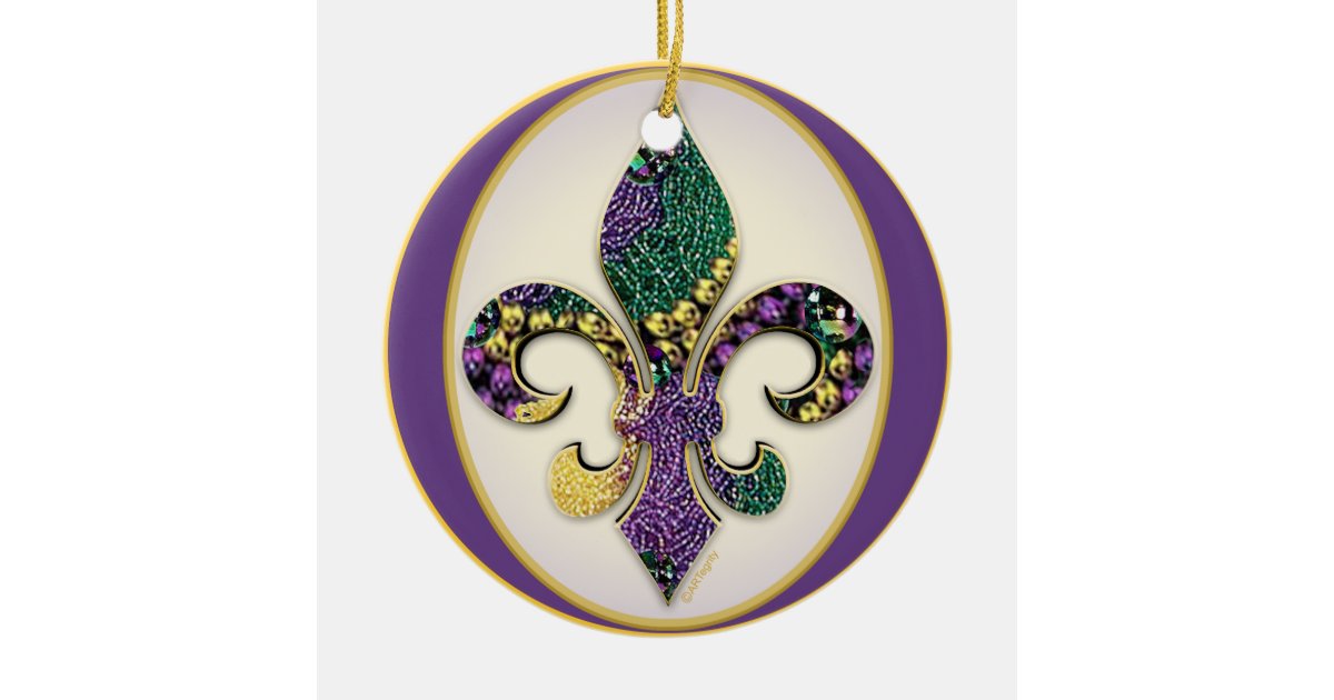 6 purple oval Mardi Gras ornament with jewels, Mardi Gras Ornaments, Mardi  Gras