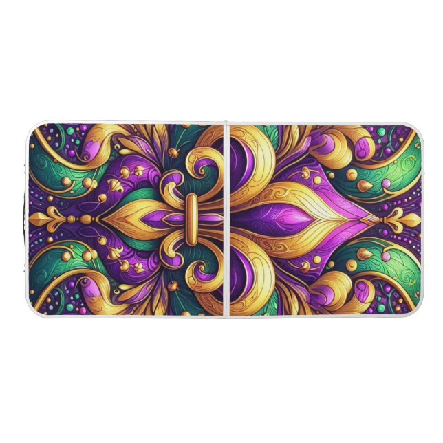 fleur de lis mardi gras beer pong table (Top)