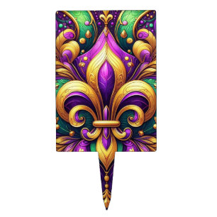 fleur de lis mardi gras cake topper