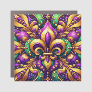 fleur de lis mardi gras car magnet