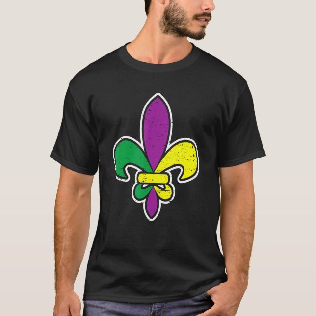 Fleur De Lis Mardi Gras Carnival  New Orleans T-Shirt (Front)