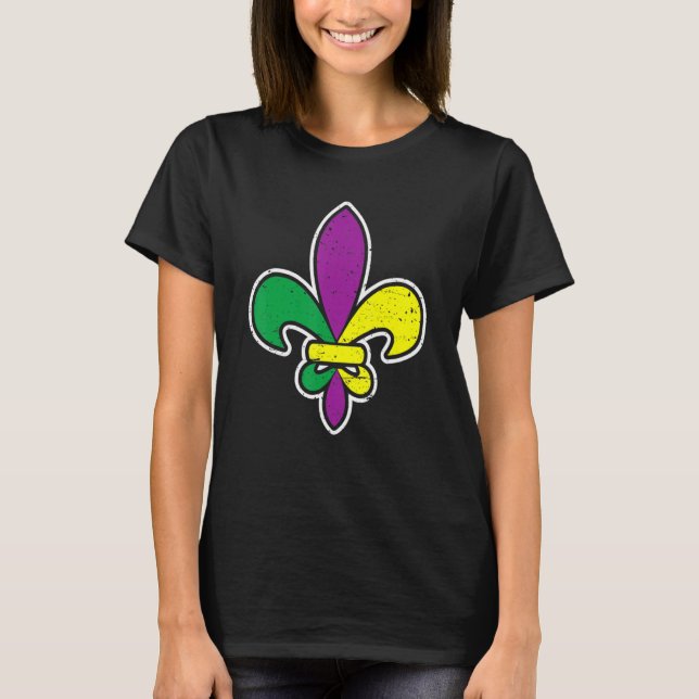 Fleur De Lis Mardi Gras Carnival  New Orleans T-Shirt (Front)