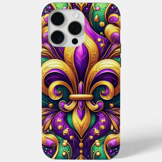 fleur de lis mardi gras Case-Mate iPhone case (Back)