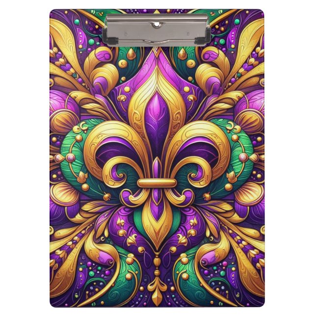 fleur de lis mardi gras clipboard (Front)