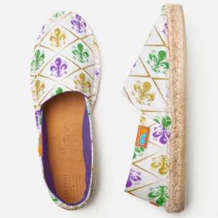 Fleur de Lis Mardi Gras color diamond Espadrilles