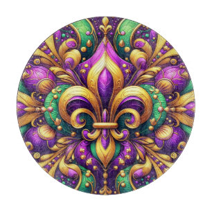 fleur de lis mardi gras cutting board