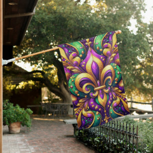 fleur de lis mardi gras house flag