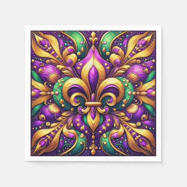 fleur de lis mardi gras napkins (Front)