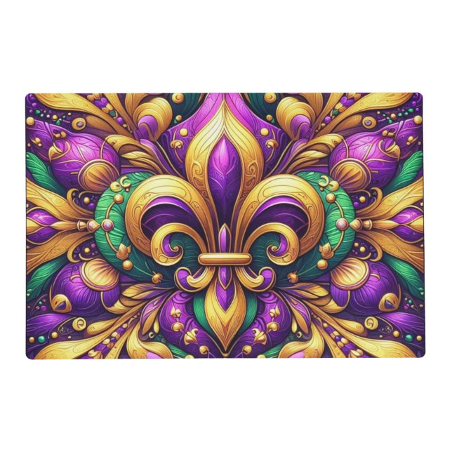 fleur de lis mardi gras placemat (Front)