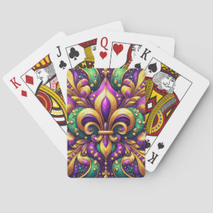 fleur de lis mardi gras poker cards
