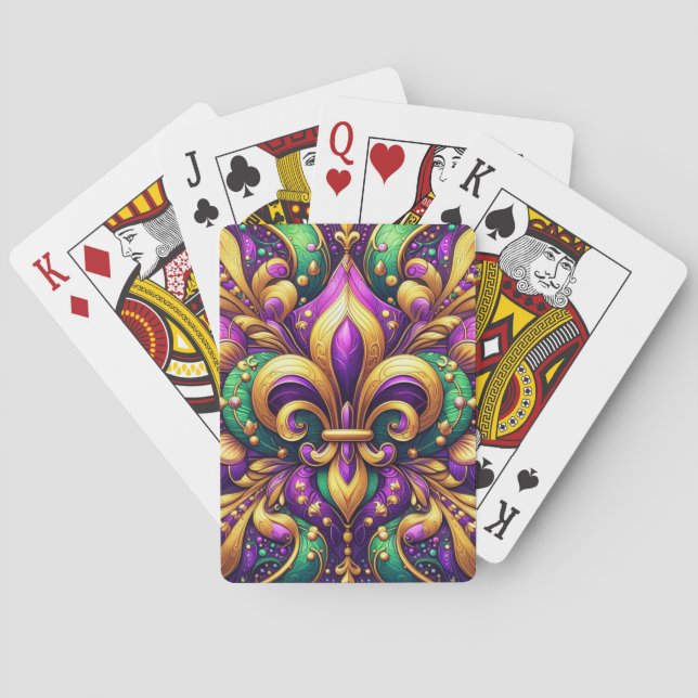 fleur de lis mardi gras poker cards (Back)