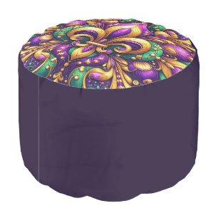 fleur de lis mardi gras pouf