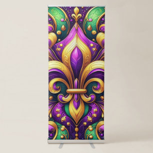 fleur de lis mardi gras retractable banner