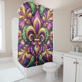 fleur de lis mardi gras shower curtain