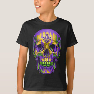Fleur De Lis Mardi Gras Skulls Men Women Girls Boy T-Shirt