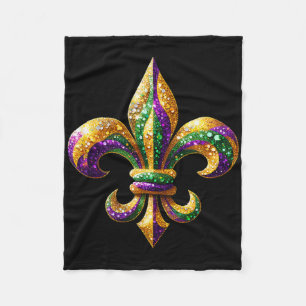 Fleur-de-lis Mardi Gras Symbol Carnival Parade Cos Fleece Blanket