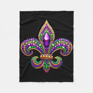Fleur-de-lis Mardi Gras Symbol Carnival Parade Cos Fleece Blanket