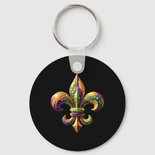 Fleur-de-lis Mardi Gras Symbol Carnival Parade Cos Keychain