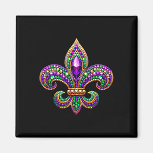 Fleur-de-lis Mardi Gras Symbol Carnival Parade Cos Magnet