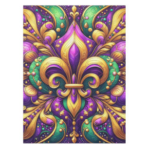 fleur de lis mardi gras tablecloth