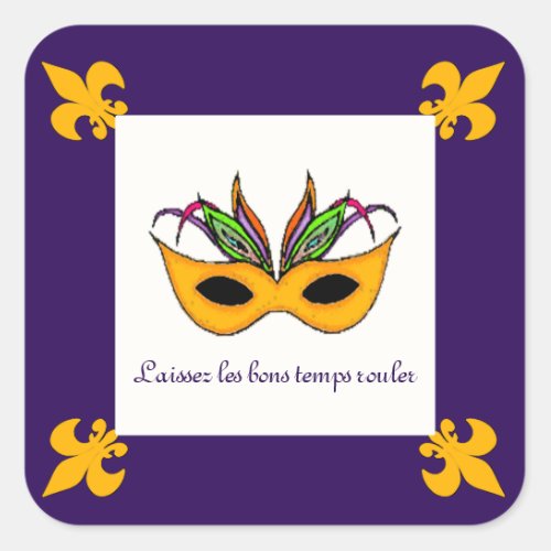 Fleur de Lis Mask Mardi Gras stickers