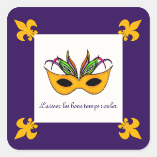 Fleur de Lis Mask Mardi Gras stickers