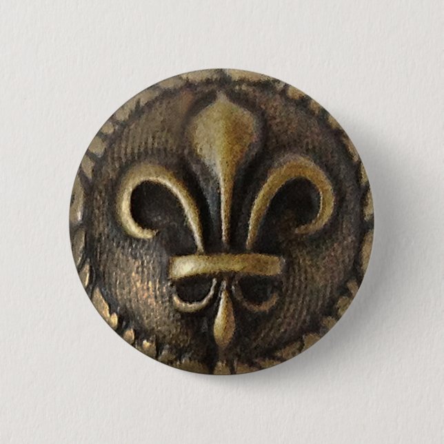 Fleur De Lis Medallion Button (Front)
