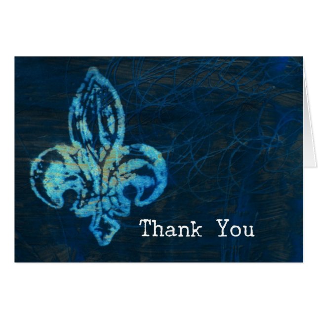 Fleur-de-lis Mixed Media Thank You Cards (Front Horizontal)