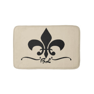 Fleur de Lis Monogram Bathroom Mat