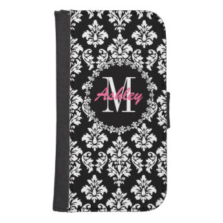Fleur de Lis Monogram Damask Pattern Galaxy S4 Wallet Case