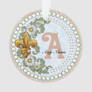 Fleur De Lis Monogram Ornament