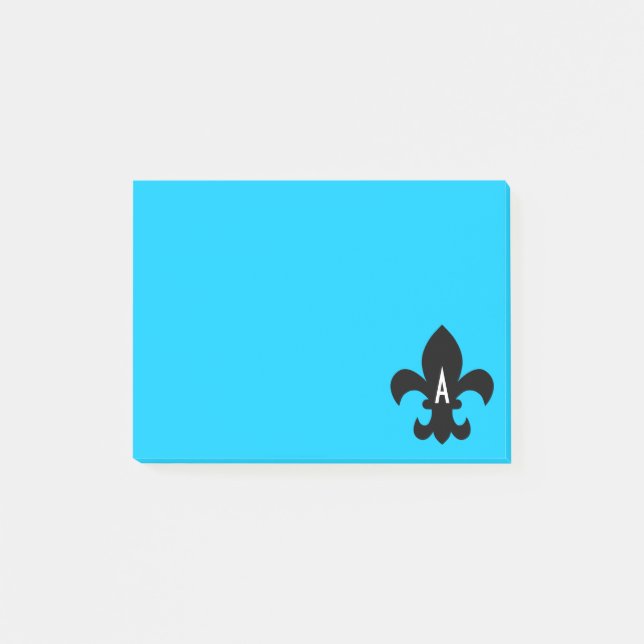 Fleur de Lis Monogram Template Post-it Notes (Front)