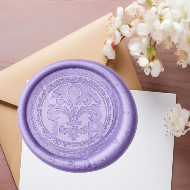 Fleur-de-lis Monogram Wax Seal Sticker (Creator Uploaded)