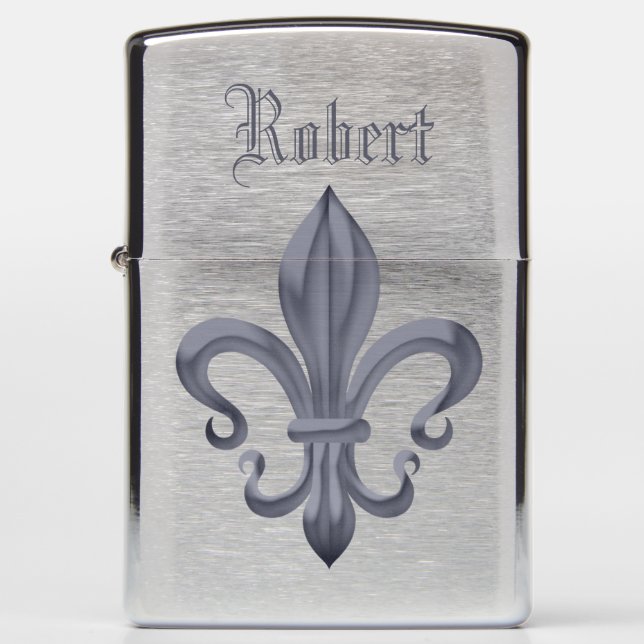 Fleur De Lis Monogram Zippo Lighter (Front)