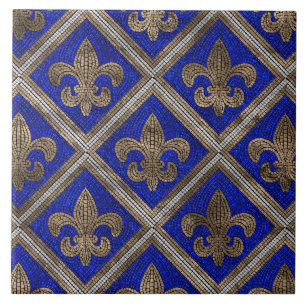 Fleur-de-lis mosaic tile pattern