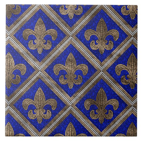 Fleur_de_lis mosaic tile pattern