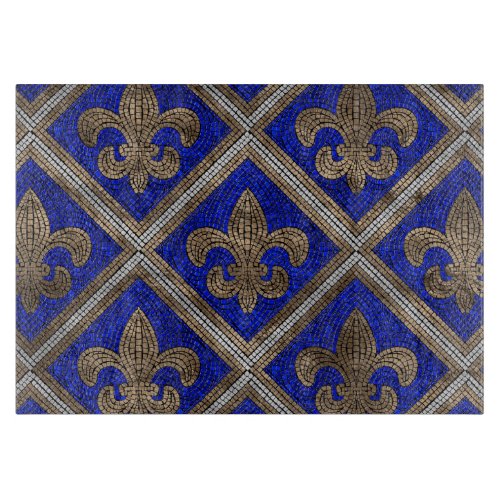 Fleur_de_lis mosaic tile pattern cutting board