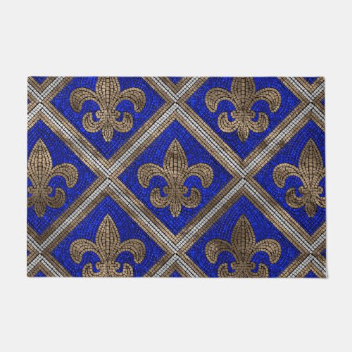 Fleur_de_lis mosaic tile pattern doormat