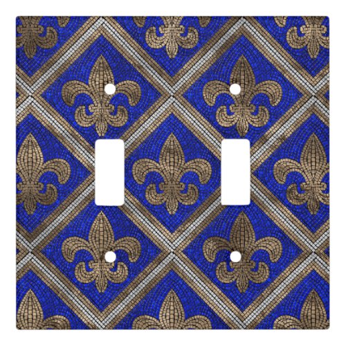 Fleur_de_lis mosaic tile pattern light switch cover